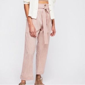 Free People Rumors Yarn Dye Harem Pant in Pink